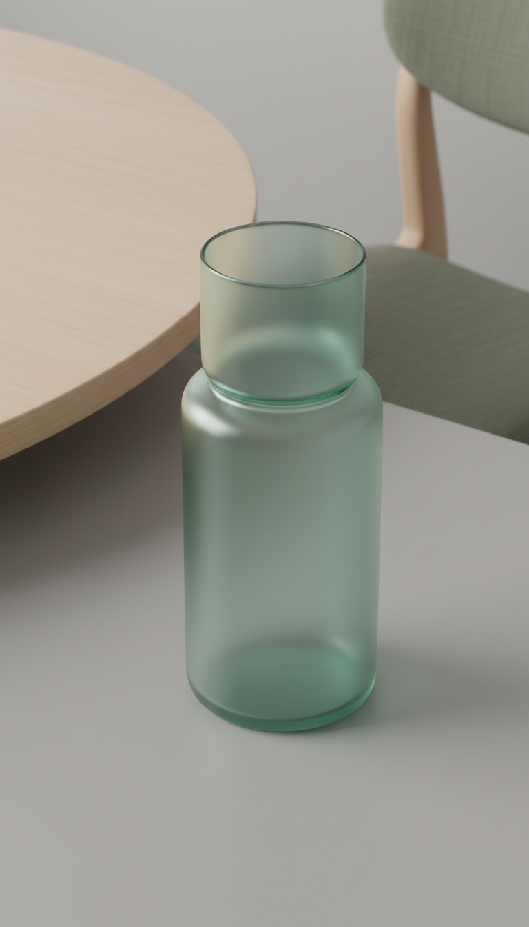 Matte Glass Carafe With Tumbler